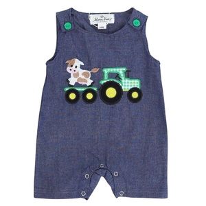 Denim 0-3 mo Farm Romper